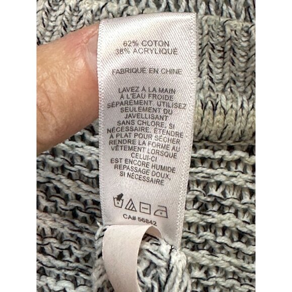 Express Open Shoulder Knit Sweater Womens Size Small Crew Neck Grey Black - Picture 12 of 16